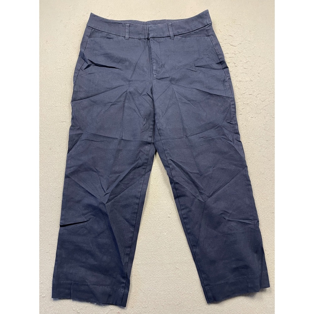 Old Navy Pixie Straight Cotton Blend Navy Blue 8 Petite W32 Womens